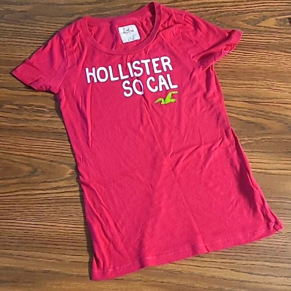 Hollister SO CAL Tee Shirt Dark Pink Size Large Classic!